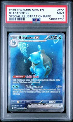 2023 POKEMON MEW EN-151 SPECIAL ILLUSTRATION RARE #200 BLASTOISE EX PSA 9 - Image 1
