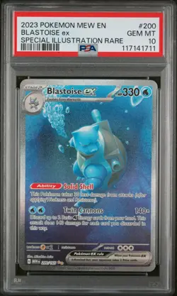 2023 POKEMON MEW EN-151 SPECIAL ILLUSTRATION RARE #200 BLASTOISE EX PSA 10 - Image 1
