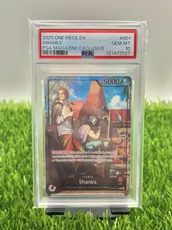 Shanks (2025 PSA Magazine Promo) OP09-001 One Piece Promotion Cards Foil PSA 10 - Image 1
