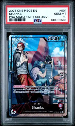 Shanks (2025 PSA Magazine Promo) OP09-001 One Piece Promotion Cards Foil PSA 10 - Image 1