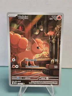 Pokemon TCG Vulpix 138/132 Me01: Mega Evolution Illustration Rare Holo NM - Image 1