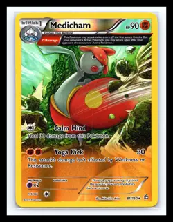 💥 Medicham (Omega) 81/160 XY - Primal Clash Reverse Holo Pokemon Card 2015 - Image 1