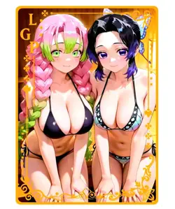 Waifu Anime Cards TCG | Demon Slayer Mitsuri Shinobu [ METAL CARD ] Sexy Hentai - Image 2