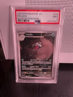 Graded Pokemon TCG Palafin Illustration Rare Card Paldean Fates 225/091 PSA 9 - Image 1