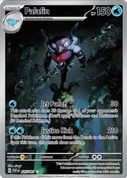Graded Pokemon TCG Palafin Illustration Rare Card Paldean Fates 225/091 PSA 9 - Image 2