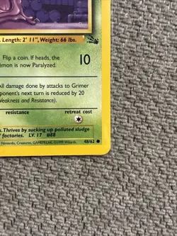 Pokemon TCG Grimer Fossil 1st Edition Common Card 48/62 NM Condition - Image 2