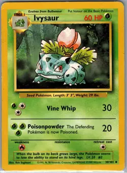 Ivysaur 30/102 Non Holo Base Set - Pokemon Card - LP - Image 1