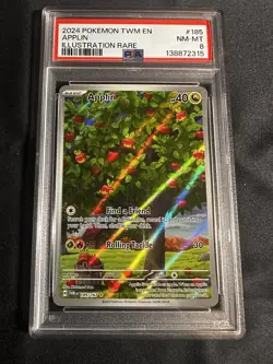 Applin Twilight Masquerade Illustration Rare Pokemon TCG Card PSA 8 NM-MT - Image 1