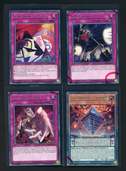 Lot of (4) Yu-Gi-Oh! Phantom Revenge Misprint Cards Missink Red Lines - Image 1