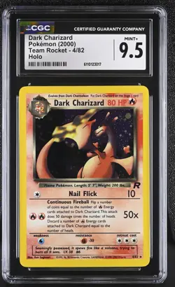 Dark Charizard 2000 Team Rocket 4/82 Holo Pokemon Card CGC 9.5 MINT+ - Image 1