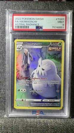 Pokemon TCG Abomasnow Holo Ultra Rare Astral Radiance 2022, TG01/TG30 Card PSA 9 - Image 1
