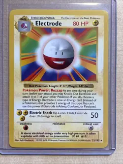Pokemon TCG Electrode Base Set Shadowless Rare Card 21/102 - Image 1