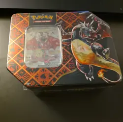 Pokemon TCG: Paldean Fates Tin - Shiny Charizard EX - New & Sealed | 5 Packs - Image 1