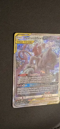 FULL ART Mewtwo & Mew GX Tag Team Pokemon Black Star Promo SM191 Holo Rare - NM - Image 2