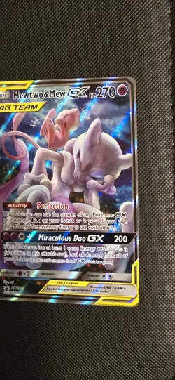 FULL ART Mewtwo & Mew GX Tag Team Pokemon Black Star Promo SM191 Holo Rare - NM - Image 3