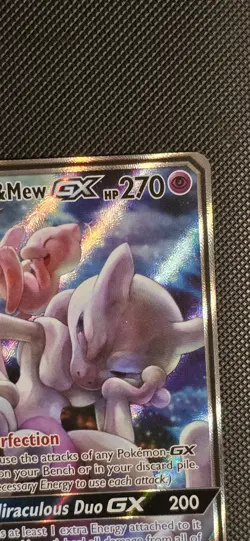 FULL ART Mewtwo & Mew GX Tag Team Pokemon Black Star Promo SM191 Holo Rare - NM - Image 5