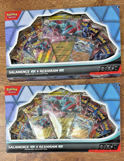 TWO Pokemon Salamence ex & Reshiram ex Premium Collection Boxes SEALED - Image 1