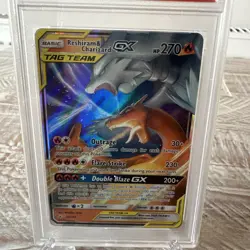 2019 POKEMON SUN & MOON Unbroken Bonds RESHIRAM & CHARIZARD GX #20 PSA 10 - Image 3