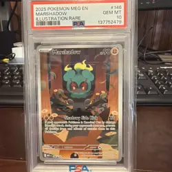 2025 POKEMON MEG EN-MEGA EVOLUTION ILLUSTRATION RARE #146 MARSHADOW PSA 10 - Image 1