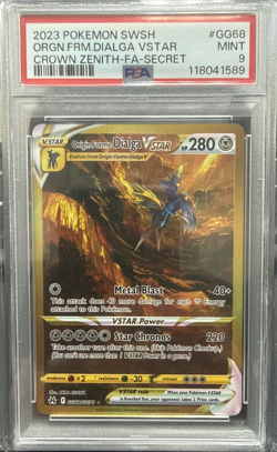 2023 Pokemon SWSH Crown Zenith Secret Origin Forme Dialga Vstar #GG68 PSA 9 - Image 1