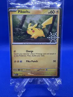 Pokemon TCG Pikachu 025/165 (Holiday Calendar) Snowflake Stamp Sealed - Image 1