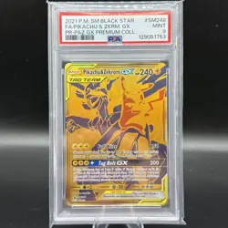 Pokemon Pikachu & Zekrom GX Premium Coll. Full Art Promo SM248 PSA 9 Mint - Image 1