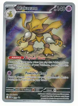 2025 POKEMON MEGA EVOLUTION PROMO ALAKAZAM BLACK STAR PROMO #009 MINT - Image 1