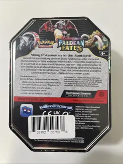 Pokemon TCG Scarlet & Violet Paldean Fates Iron Treads EX Tin, 4-Pack - Image 2