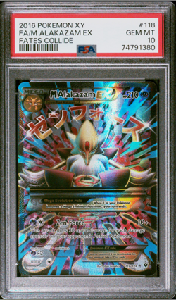 Pokemon M Alakazam EX XY Fates Collide Full Art #118 PSA 10 Gem Mint - Image 1