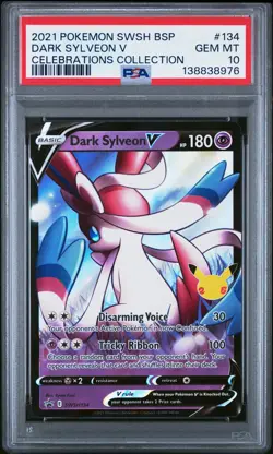 2021 POKEMON SWSH BLACK STAR PROMO CELEBRATIONS COLL #134 DARK SYLVEON V PSA 10 - Image 1