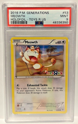 2016 POKEMON GENERATIONS TOYS R US PROMO 53/83 MEOWTH PSA 9 - Image 1