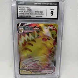 2023 Pokemon Black Star Promos Pikachu VMAX SWSH286 Crown Zenith CGC 9 Mint - Image 1