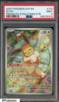 2025 Pokemon SVP EN Prismatic Evolutions ETB #173 EeVee PSA 9 MINT - Image 1