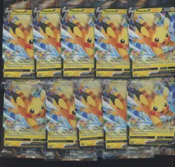 Lot of (10) 2022 Pokemon Indonesian Promo #377/S-P Pikachu V Sealed - Image 1