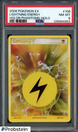 2006 Pokemon Ex Holon Phantoms #108/110 Lightning Energy Holo PSA 8 NM-MT - Image 1