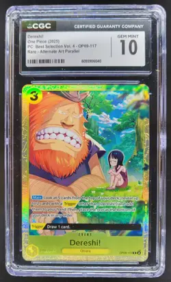 2025 ONE PIECE CCG DERESHI! RARE ALTERNATE ART OP09-117 CGC 10 E PT - Image 1