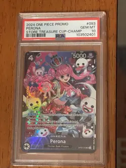 2024 ONE PIECE PROMOS STORE TREASURE CUP-CHAMPION #093 PERONA PSA 10 - Image 3