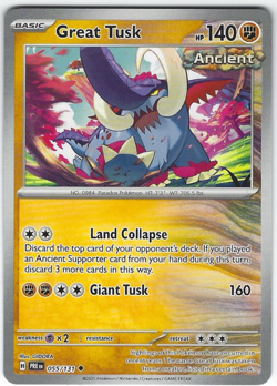 Great Tusk #055/131 SV: Prismatic Evolutions Uncommon - Pokemon - Image 1