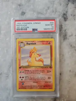 1999 Pokemon Jungle Rapidash 44/64 1st Edition Non-Holo Card PSA 10 GEM MINT - Image 1