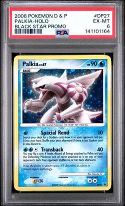 2008 POKEMON DIAMOND & PEARL BLACK STAR PROMO #DP27 PALKIA-HOLO PSA 6 - Image 1
