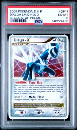 2008 POKEMON DIAMOND & PEARL BLACK STAR PROMO #DP17 DIALGA LV.X-HOLO PSA 6 - Image 1