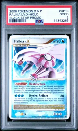 2008 POKEMON DIAMOND & PEARL BLACK STAR PROMO #DP18 PALKIA LV.X-HOLO PSA 2 - Image 1