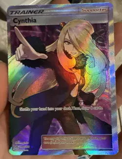 Pokemon TCG Cynthia Ultra Prism Holo Card 148/156 Full Art Ultra Rare - Image 1