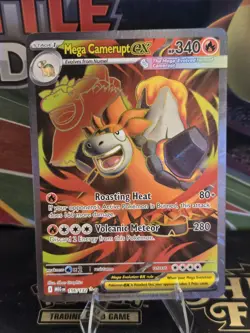 Pokemon Mega Camerupt ex 156/132 Me01: Mega Evolution Holo Ultra Rare TCG NM+ - Image 1
