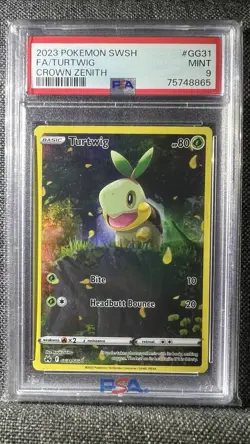 Pokemon 2023 SWSH Crown Zenith Turtwig Galarian Gallery Card #GG31/GG70 PSA 9 - Image 1