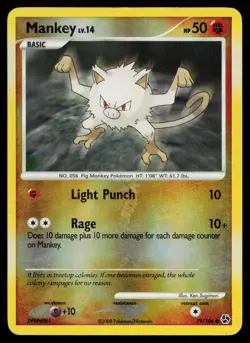 Mankey 79/106 Common Great Encounters Reverse Holo Pokemon Card - Image 1