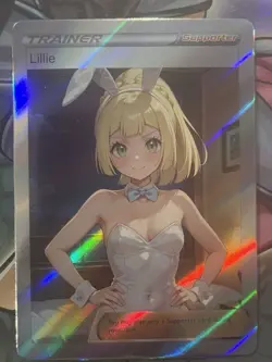 Pokemon Lillie Anime Waifu Custom DIY Trainer Art Sexy Pokemon card - Image 1