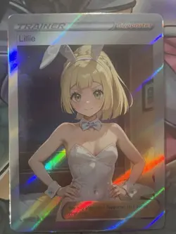 Pokemon Lillie Anime Waifu Custom DIY Trainer Art Sexy Pokemon card - Image 2