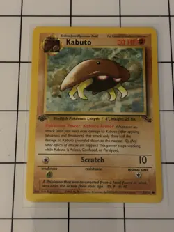 Pokemon TCG Kabuto Fossil 50 1st Edition Common Card LP Condition - Image 1