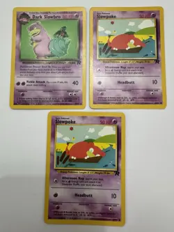 Pokemon TCG Vintage Team Rocket Dark Slowbro and Double Slowpoke Cards - Image 1